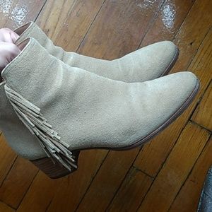 BR Fringe Suede Ankle Boots /Booties- Banana Republic